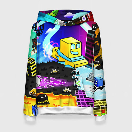 Женская толстовка Geometry Dash: Art / 3D-Белый – фото 1