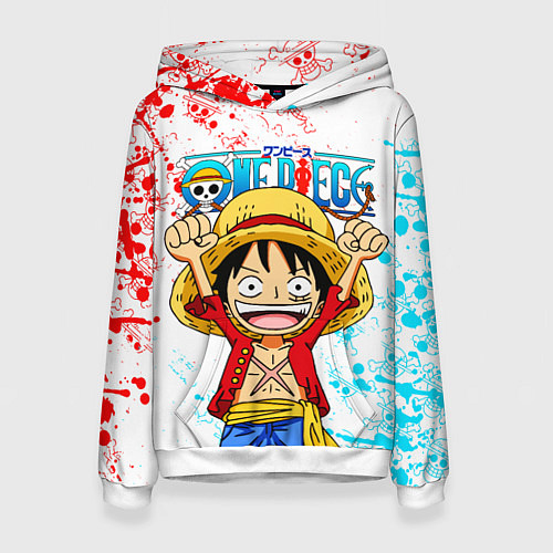 Женская толстовка ONE PIECE ВАН ПИС GLITCH / 3D-Белый – фото 1
