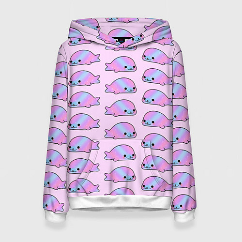 Женская толстовка Нерпы / 3D-Белый – фото 1