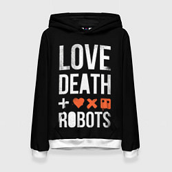 Толстовка-худи женская Love Death Robots, цвет: 3D-белый