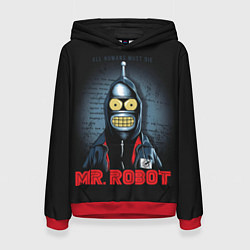 Толстовка-худи женская Bender x mr robot, цвет: 3D-красный