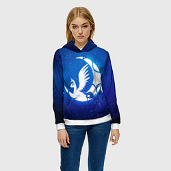 Толстовка-худи женская Лунная пони, цвет: 3D-белый — фото 2