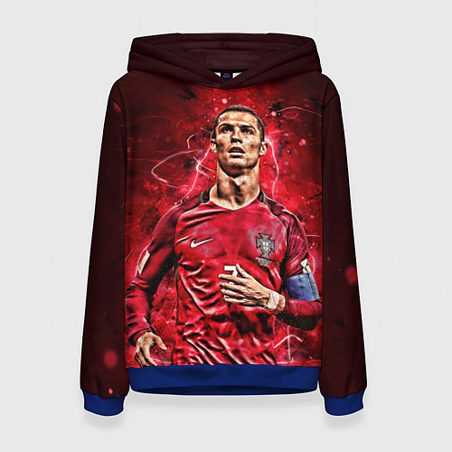 Женская толстовка Cristiano Ronaldo Portugal / 3D-Синий – фото 1