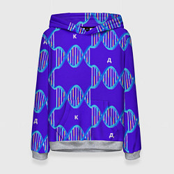 Толстовка-худи женская Молекула ДНК, цвет: 3D-меланж
