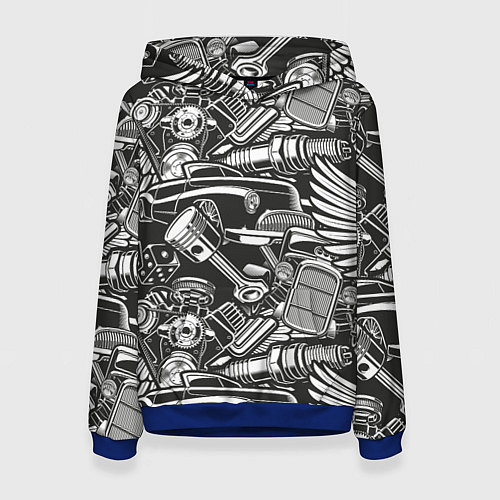 Женская толстовка Механика Автомобиль / 3D-Синий – фото 1