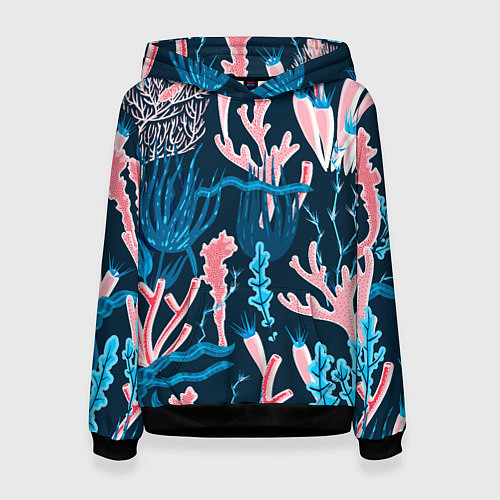 Женская толстовка Подводный мир / 3D-Черный – фото 1