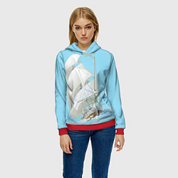 Толстовка-худи женская The white wanderer, цвет: 3D-красный — фото 2