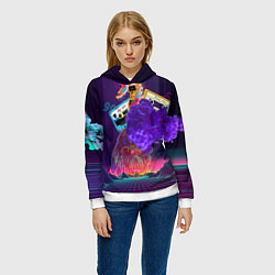 Толстовка-худи женская Ретро 90-е, цвет: 3D-белый — фото 2