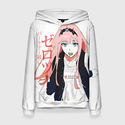 Толстовка-худи женская Zero Two, Darling in the Franx, цвет: 3D-белый