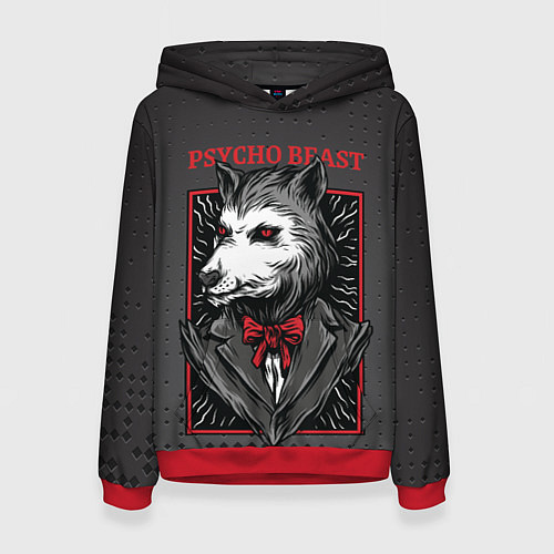 Женская толстовка Psycho beast / 3D-Красный – фото 1