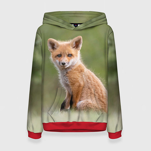 Женская толстовка Лисенок / 3D-Красный – фото 1