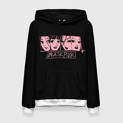 Толстовка-худи женская Black Pink Art, цвет: 3D-белый