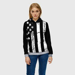 Толстовка-худи женская ЗВЕЗДНО-ПОЛОСАТЫЙ, цвет: 3D-меланж — фото 2