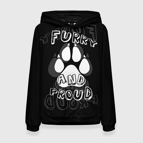 Женская толстовка Furry proud / 3D-Черный – фото 1