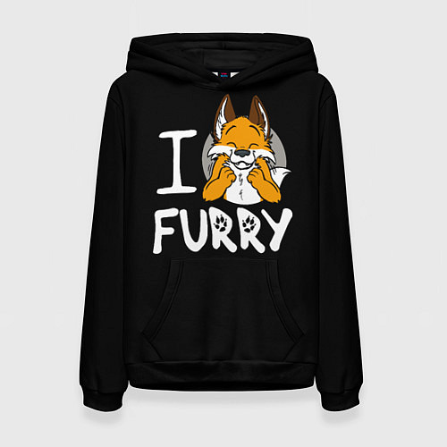 Женская толстовка I love furry / 3D-Черный – фото 1