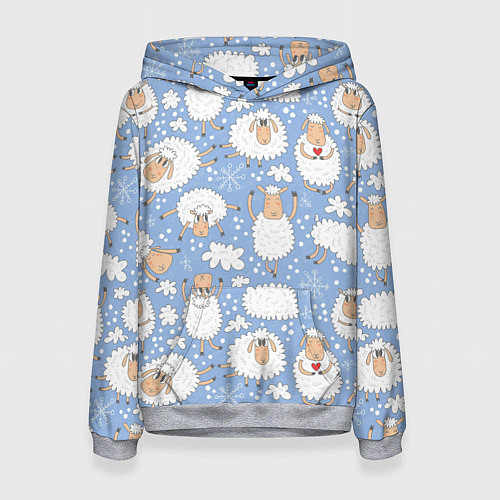 Женская толстовка Счастливые овечки / 3D-Меланж – фото 1