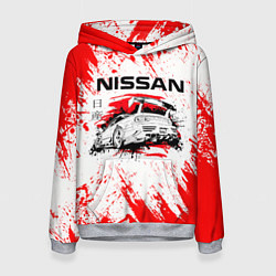 Толстовка-худи женская Nissan, цвет: 3D-меланж