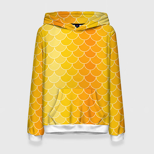 Женская толстовка Желтая чешуя / 3D-Белый – фото 1