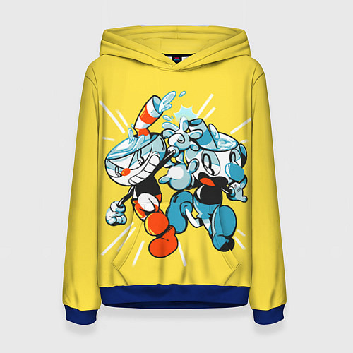 Женская толстовка Cuphead bros / 3D-Синий – фото 1