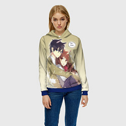 Толстовка-худи женская Хоримия, цвет: 3D-синий — фото 2