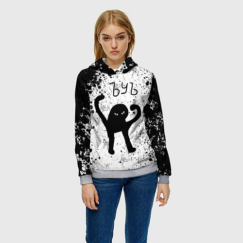 Женская толстовка ЪУЪ СЪУКА брызги красок / 3D-Меланж – фото 3