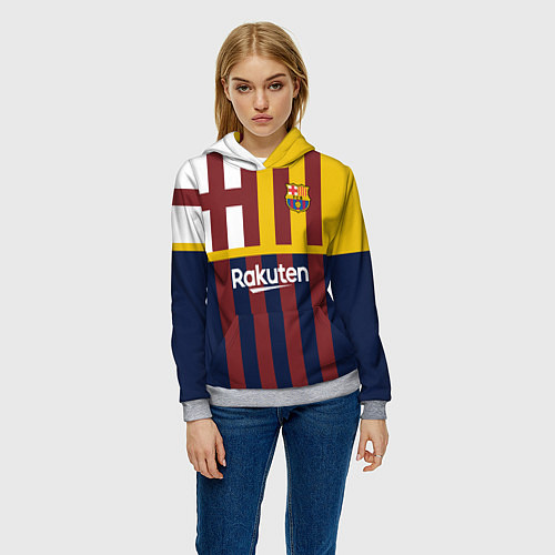 Женская толстовка BARCELONA FC БАРСЕЛОНА ФК BARCA / 3D-Меланж – фото 3