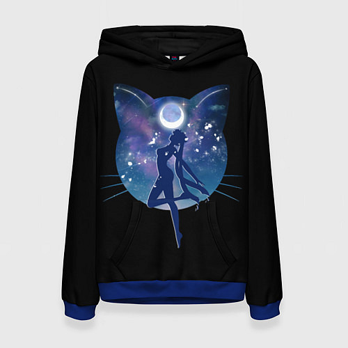 Женская толстовка Sailor Moon силуэт / 3D-Синий – фото 1