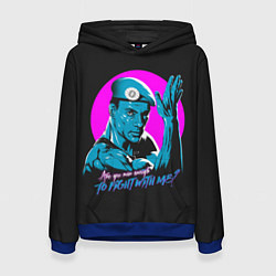 Толстовка-худи женская Уличный Ван Дамм, цвет: 3D-синий