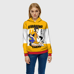 Толстовка-худи женская Юу Нишиноя из Карасуно Haikyu!!, цвет: 3D-красный — фото 2