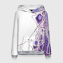 Толстовка-худи женская Фиолетовые нити, цвет: 3D-меланж