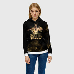 Толстовка-худи женская Портгас Д Эйс One Piece, цвет: 3D-белый — фото 2