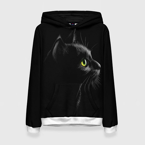 Женская толстовка Черный кот / 3D-Белый – фото 1