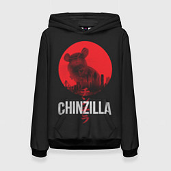 Толстовка-худи женская Chinzilla red, цвет: 3D-черный