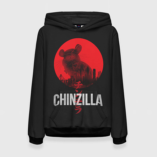 Женская толстовка Chinzilla red / 3D-Черный – фото 1