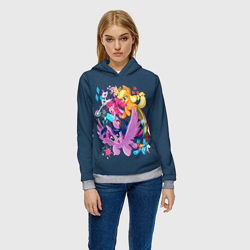 Женская толстовка Пони тим / 3D-Меланж – фото 3