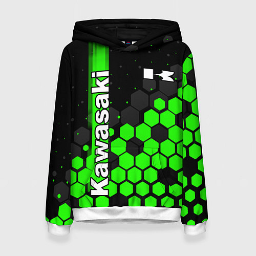 Женская толстовка KAWASAKI КАВАСАКИ / 3D-Белый – фото 1