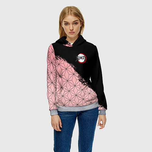 Женская толстовка КОСТЮМ НЕЗУКО КЛИНОК РАССЕКАЮЩИЙ ДЕМОНОВ / 3D-Меланж – фото 3