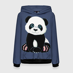 Толстовка-худи женская Милая Панда Sweet Panda, цвет: 3D-черный