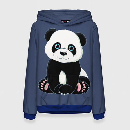 Женская толстовка Милая Панда Sweet Panda / 3D-Синий – фото 1