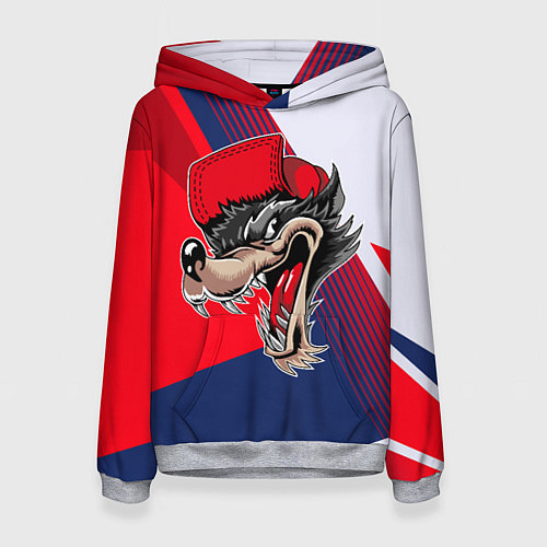 Женская толстовка Волк в бейсболке / 3D-Меланж – фото 1