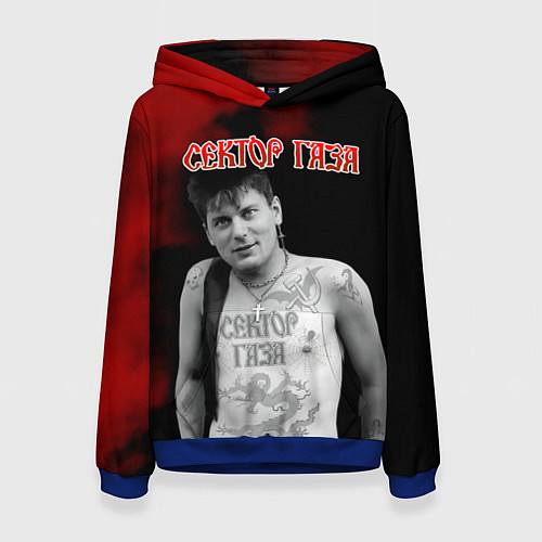 Женская толстовка Сектор Газа Юра ХОЙ в татуировках / 3D-Синий – фото 1