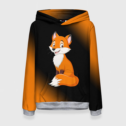 Женская толстовка Лисичка - Градиент / 3D-Меланж – фото 1