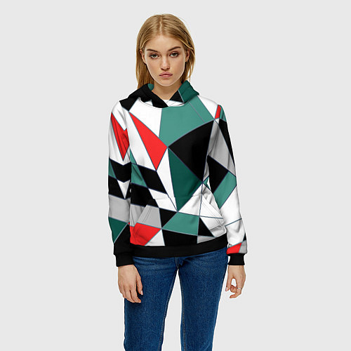 Женская толстовка Абстрактный геометрический / 3D-Черный – фото 3
