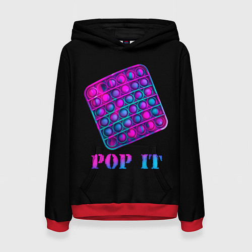 Женская толстовка НЕОНОВЫЙ POP it / 3D-Красный – фото 1