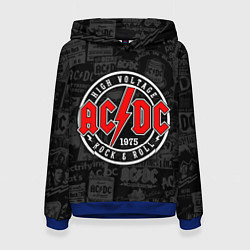 Толстовка-худи женская AC DC HIGH VOLTAGE, цвет: 3D-синий