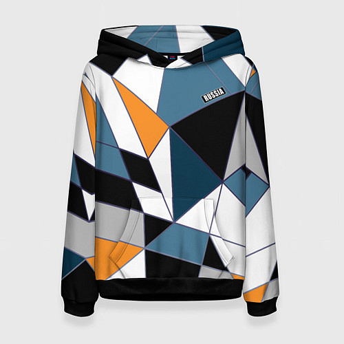 Женская толстовка Геометрический узор / 3D-Черный – фото 1