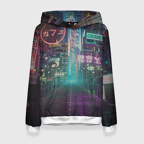 Женская толстовка Neon Tokyo / 3D-Белый – фото 1