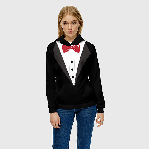 Женская толстовка Смокинг / 3D-Черный – фото 3