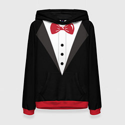 Толстовка-худи женская Смокинг, цвет: 3D-красный