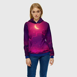 Толстовка-худи женская СКАЗОЧНАЯ НОЧЬ 2 КРАСНЫЙ, цвет: 3D-синий — фото 2